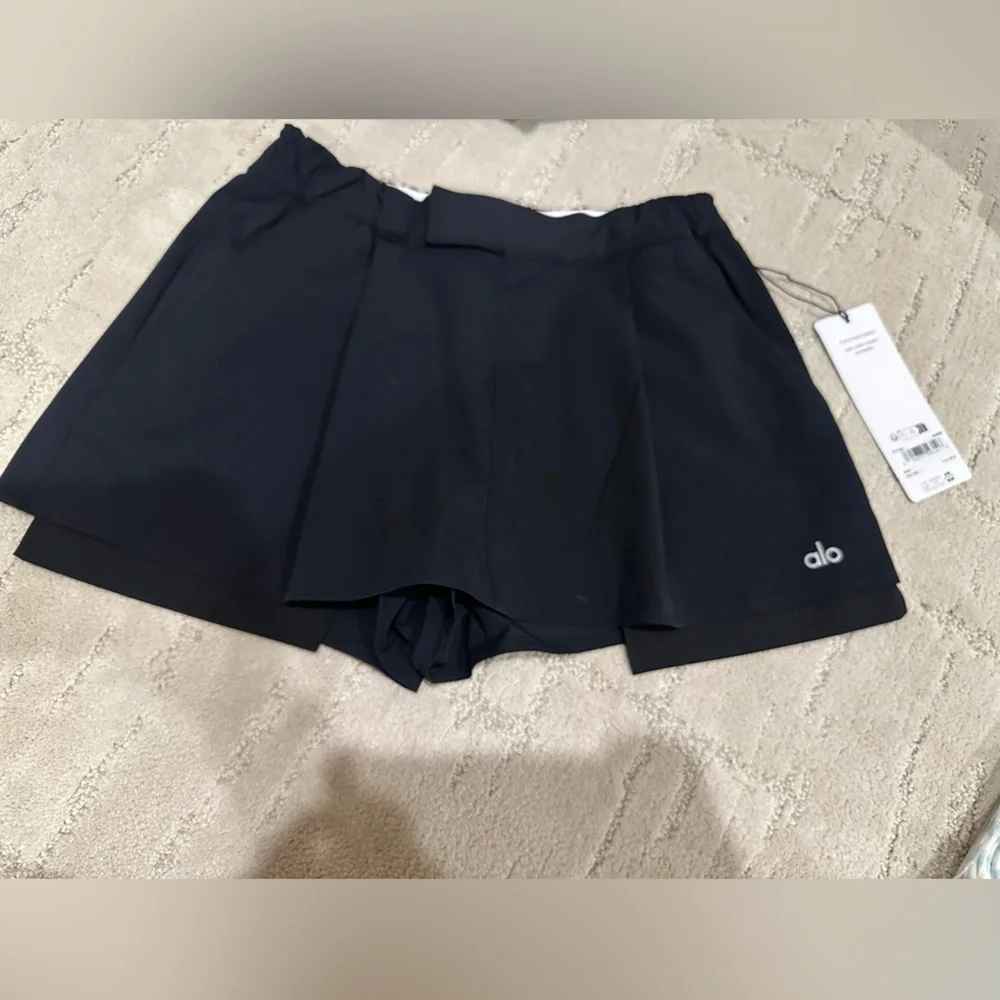 ALO Yoga Black Shorts with White Accents